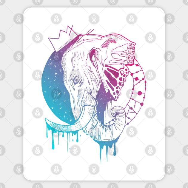 Dual Color Royal Elephant Sticker by kenallouis